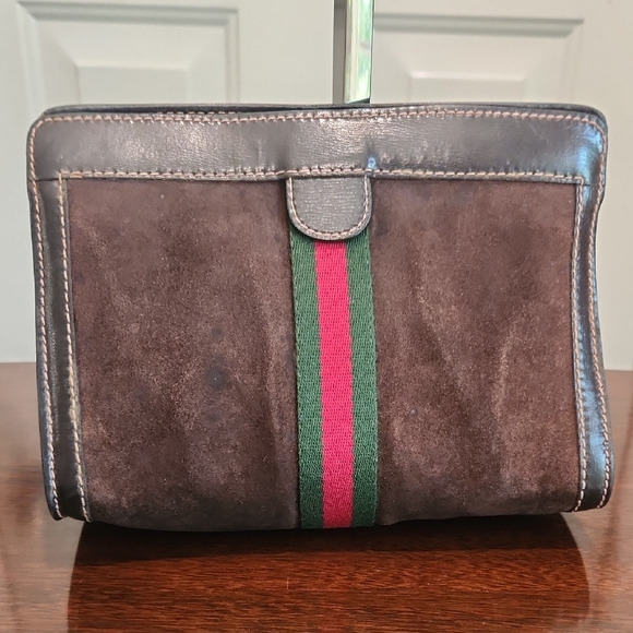 GUCCI Accessory Collection Suede Sherry Line Clutch/Pouch- Vintage - Picture 2 of 15
